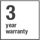 3 years warranty icon